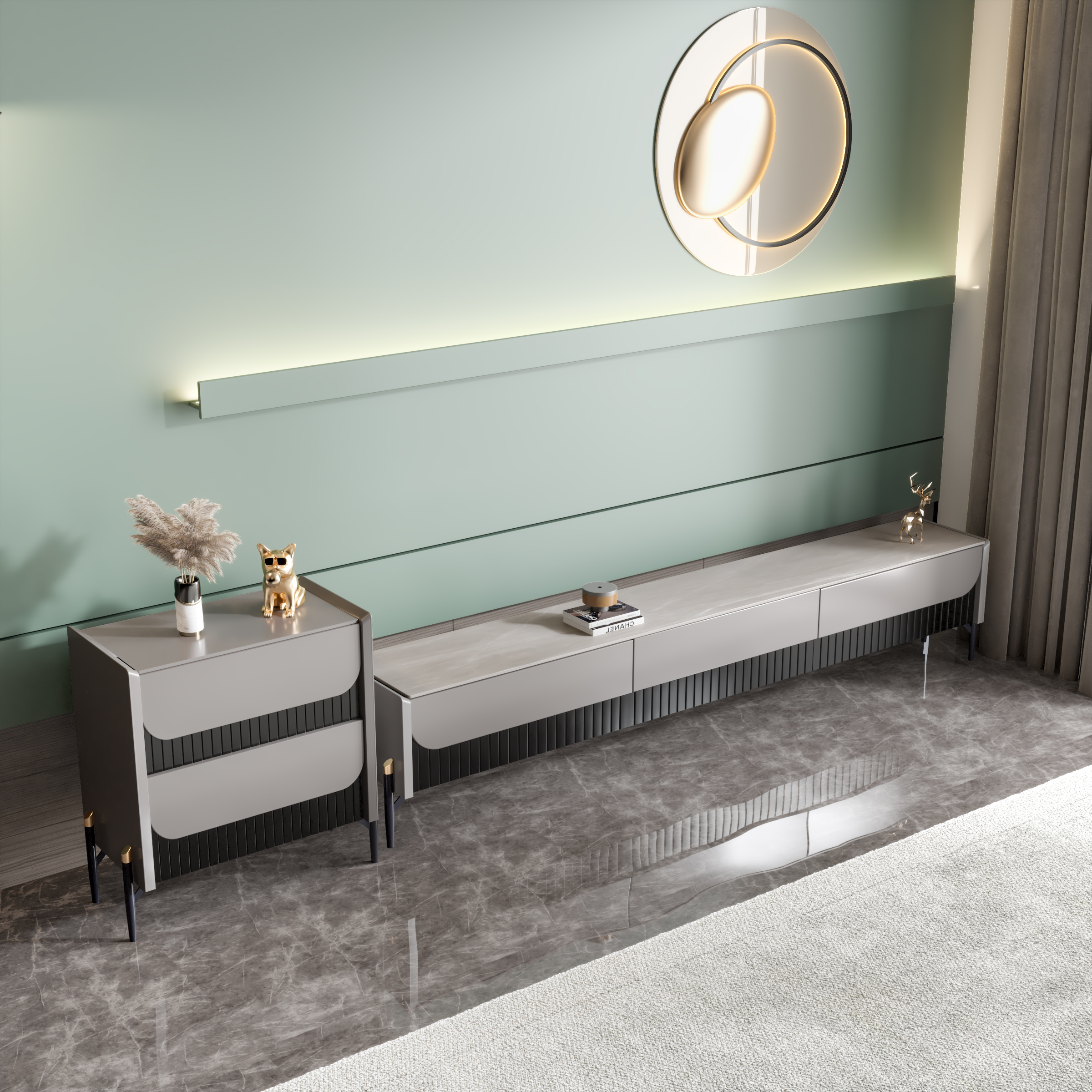 钢琴电视柜茶几表现-8