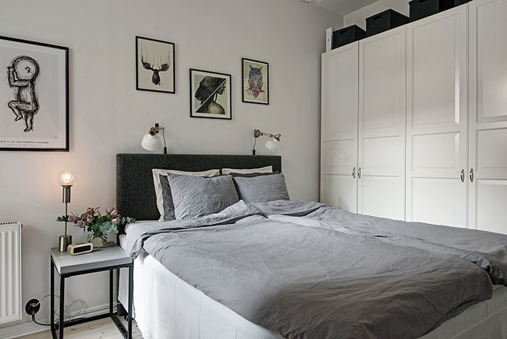 瑞典灰色家居,金属元素与插画打造个性空间-14