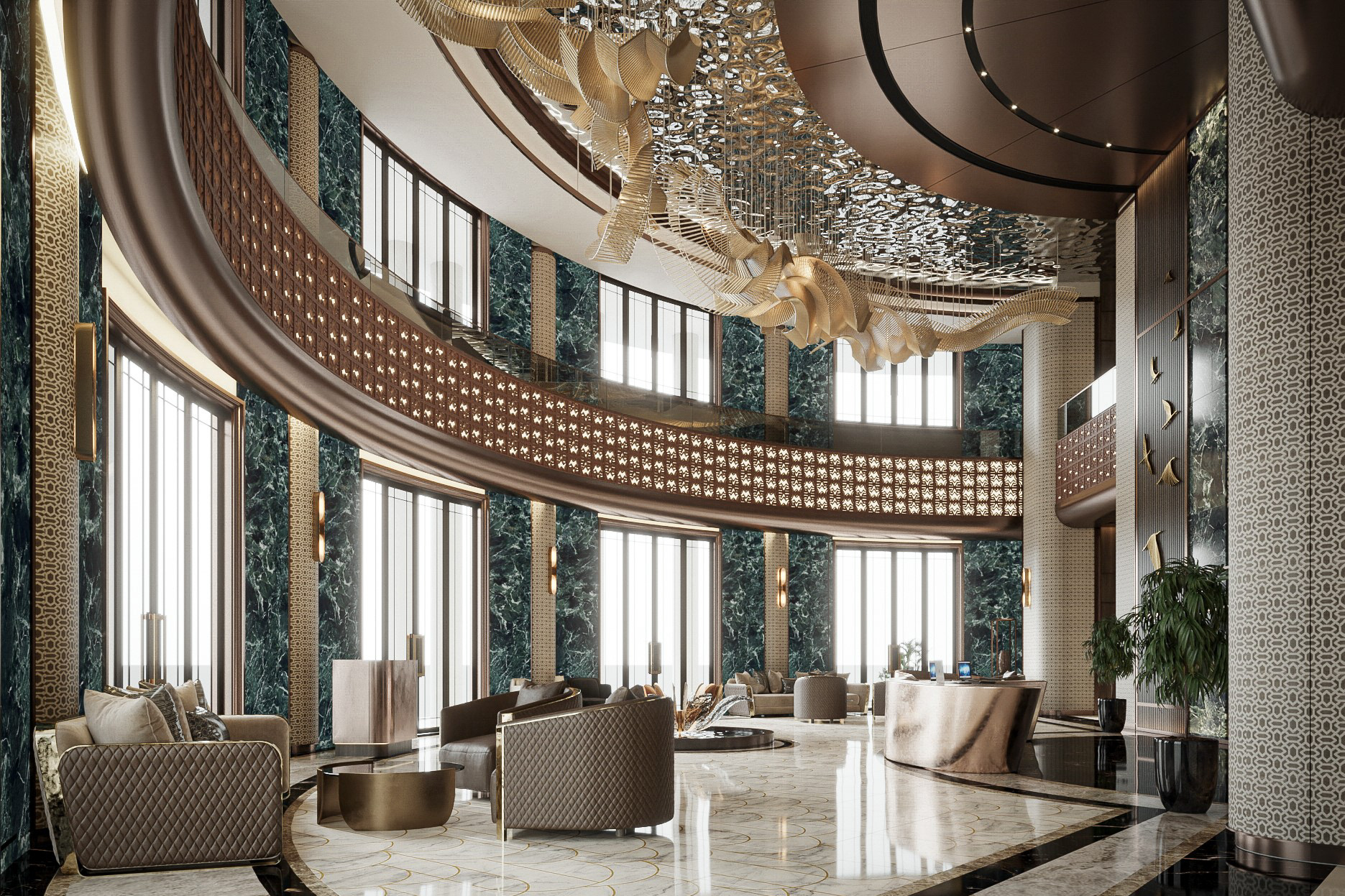 3dsMax 贵宾酒店大堂场景-4