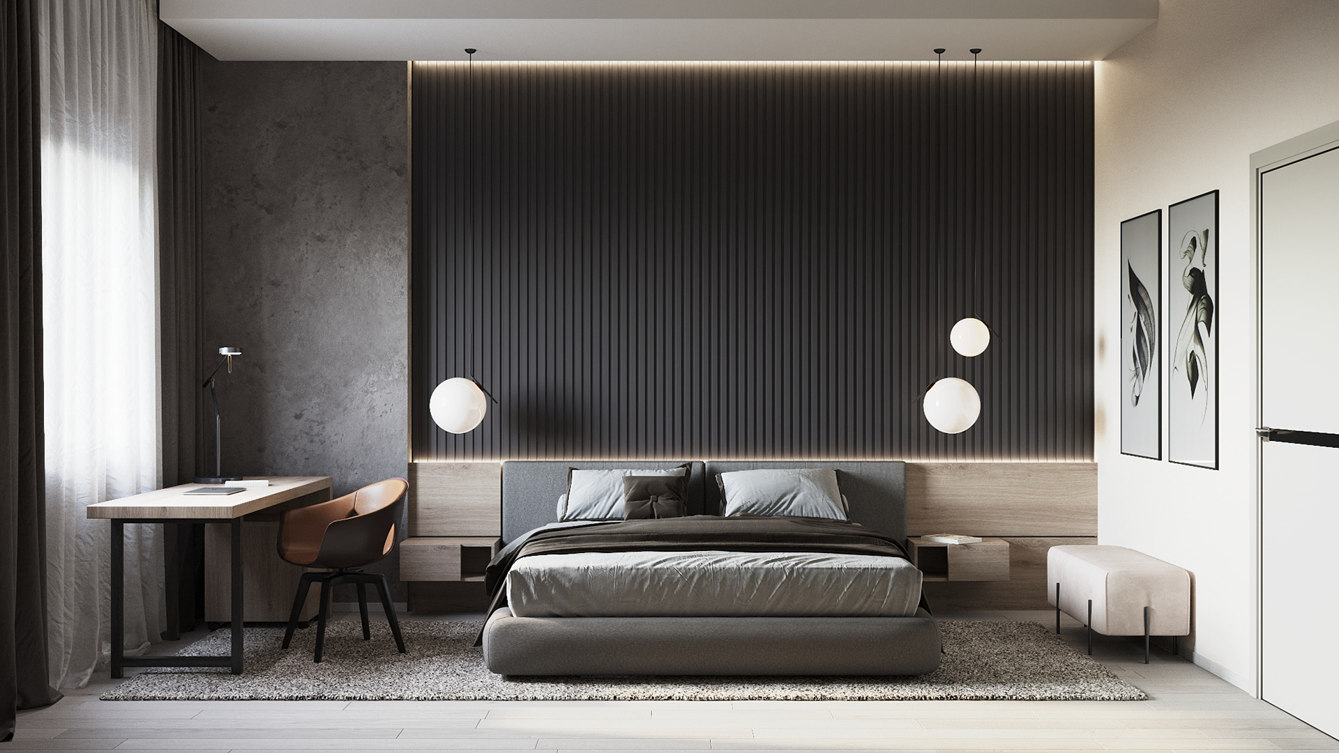 深色系公寓设计 这样设计也太有感觉了吧-13