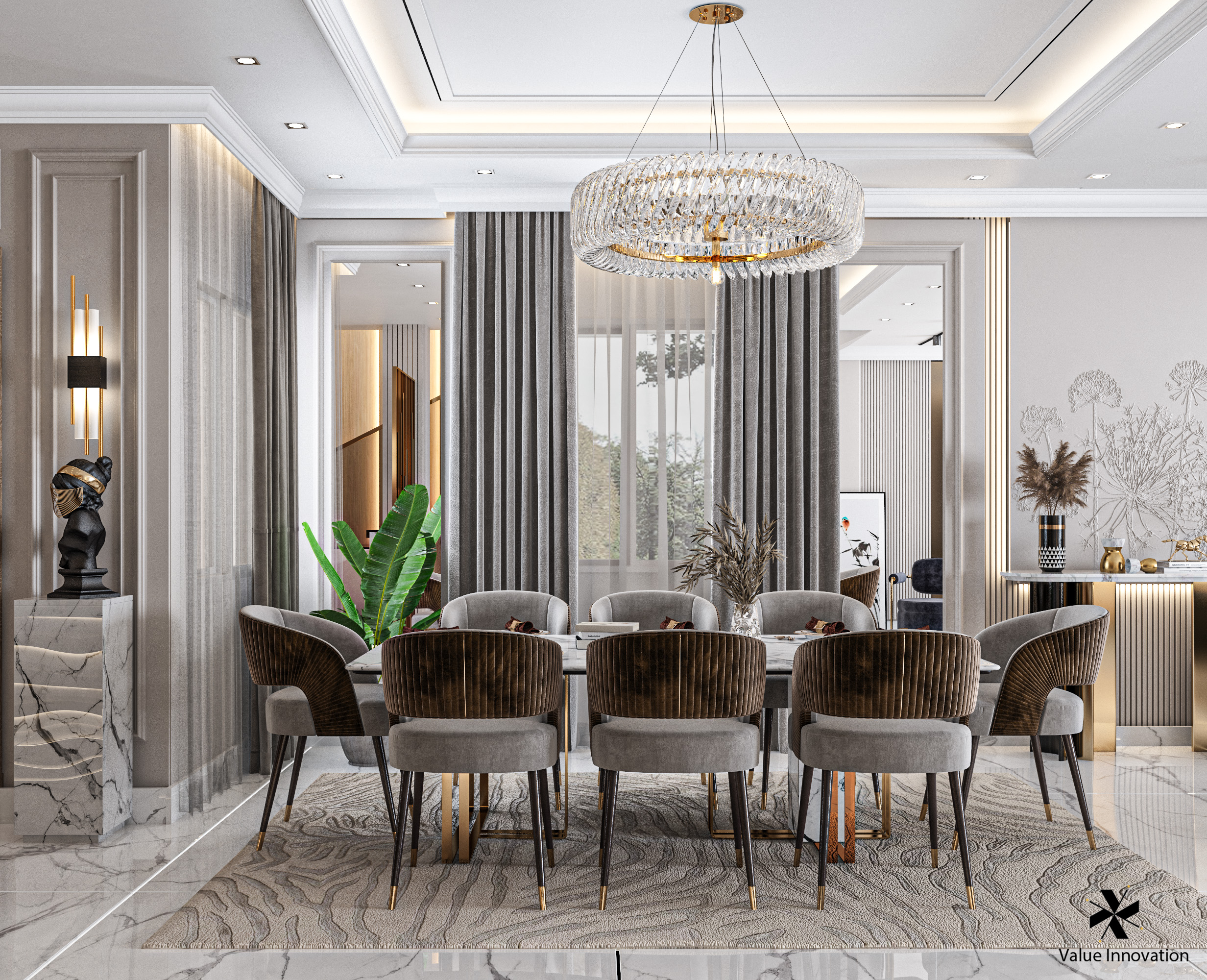 Neoclassic Reception & Kitchen-2