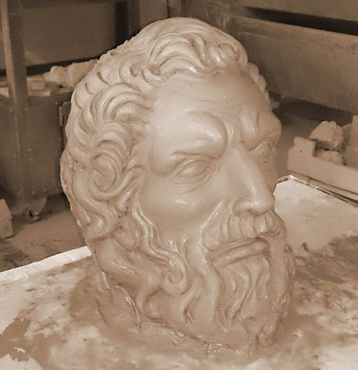 Scultura Atlante tuttotondo in marmo Bianco Carrara | Arte2000-24