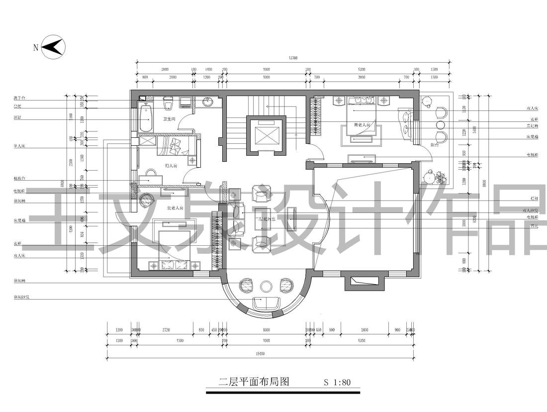 
法式欧式新中式别墅设计作品王文泉13 -5