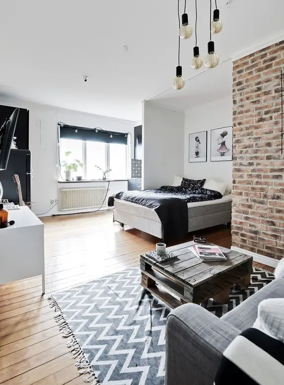 砖石与木头的完美结合 | 26 平米小空间的魅力大改造-13