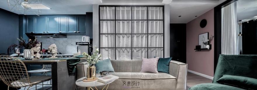 我的单身公寓 | 水泥餐桌与自画色块画的独特融合-0