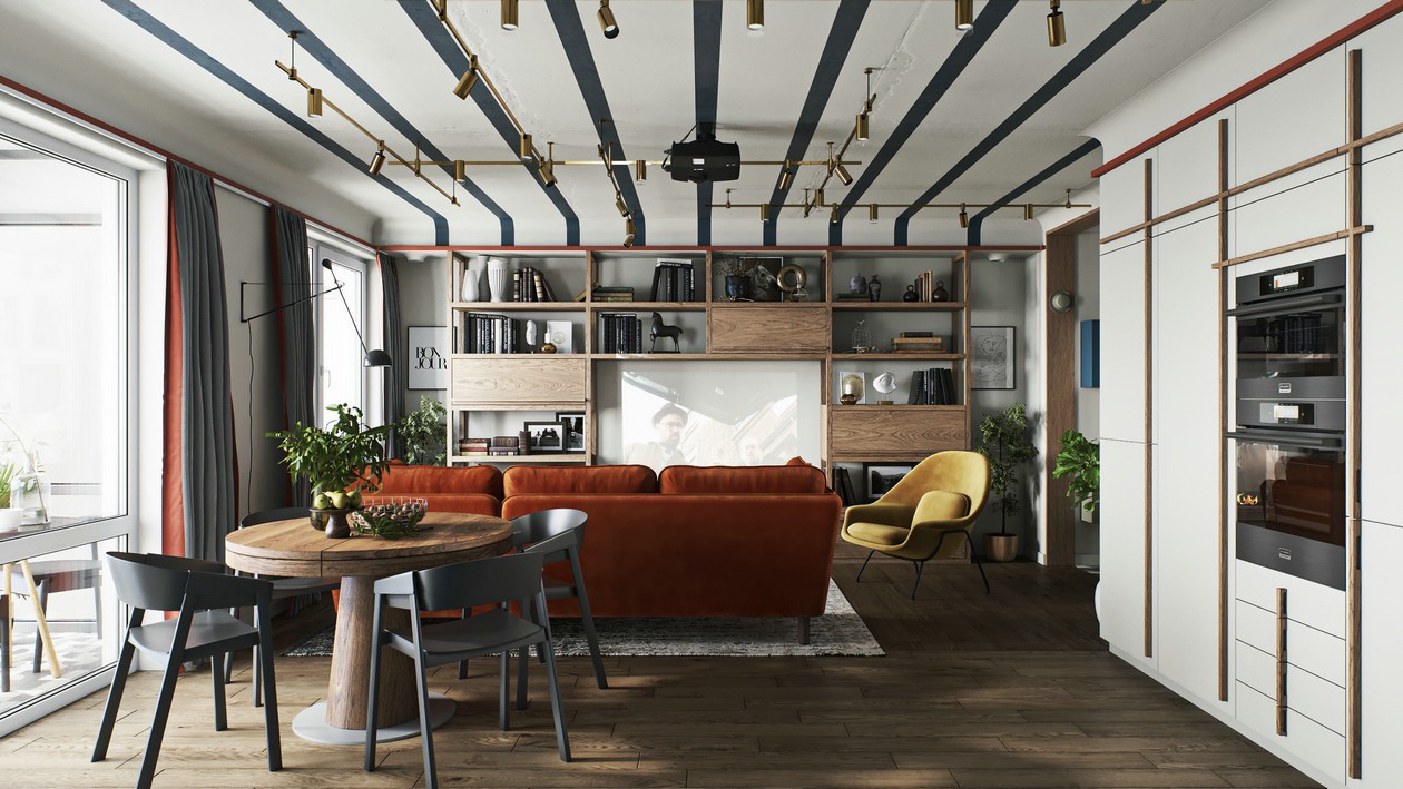 97㎡混搭 风色彩丰富，布局大胆-3