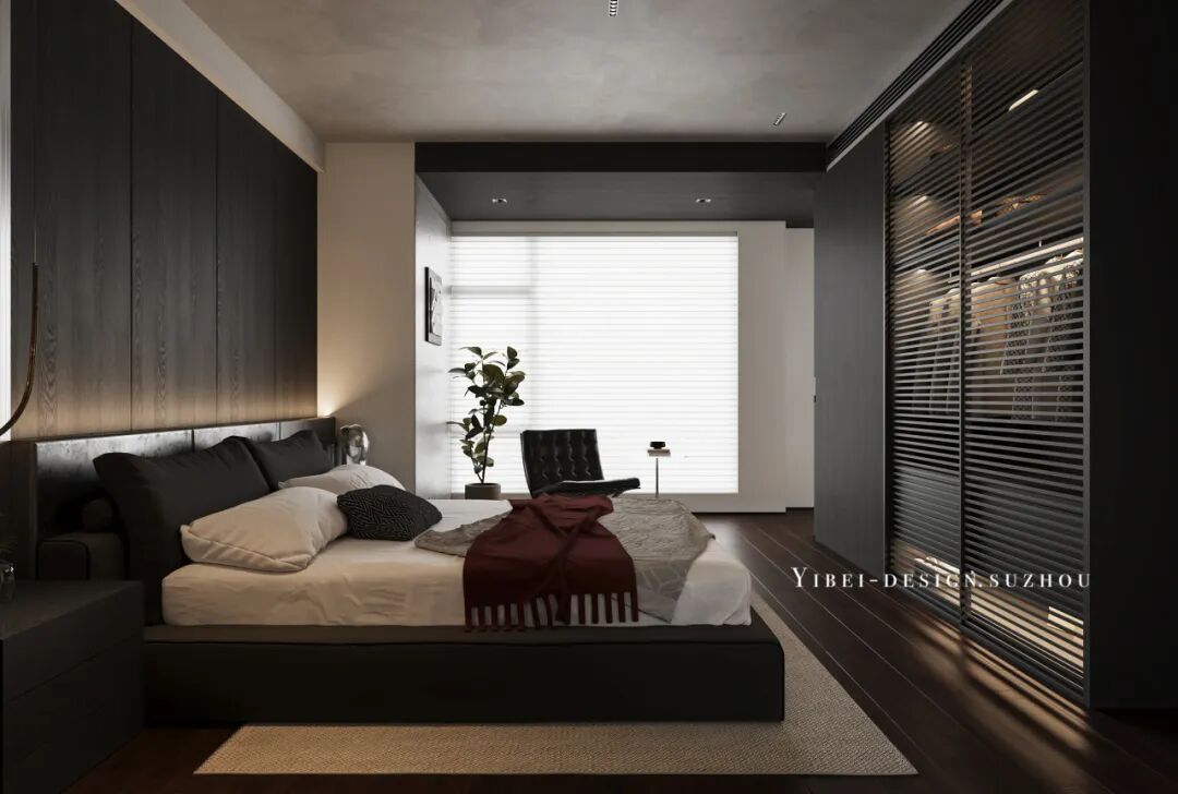 当暗黑空间拥抱粉色大理石丨家装设计丨YIBEI DESIGN SUZHOU-14