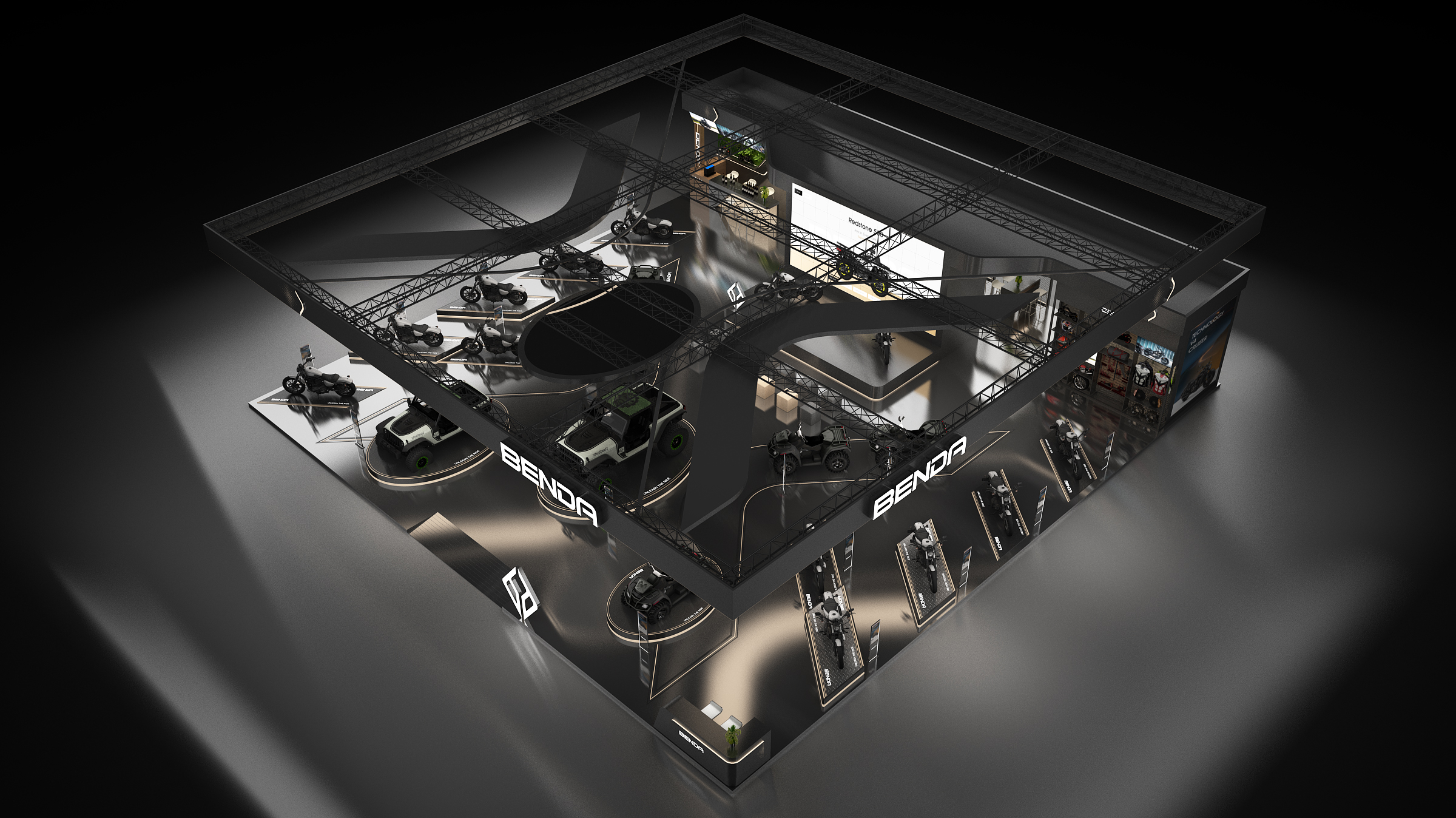 Benda 2025意大利米兰车展 BENDA 品牌科技质感展示空间-11