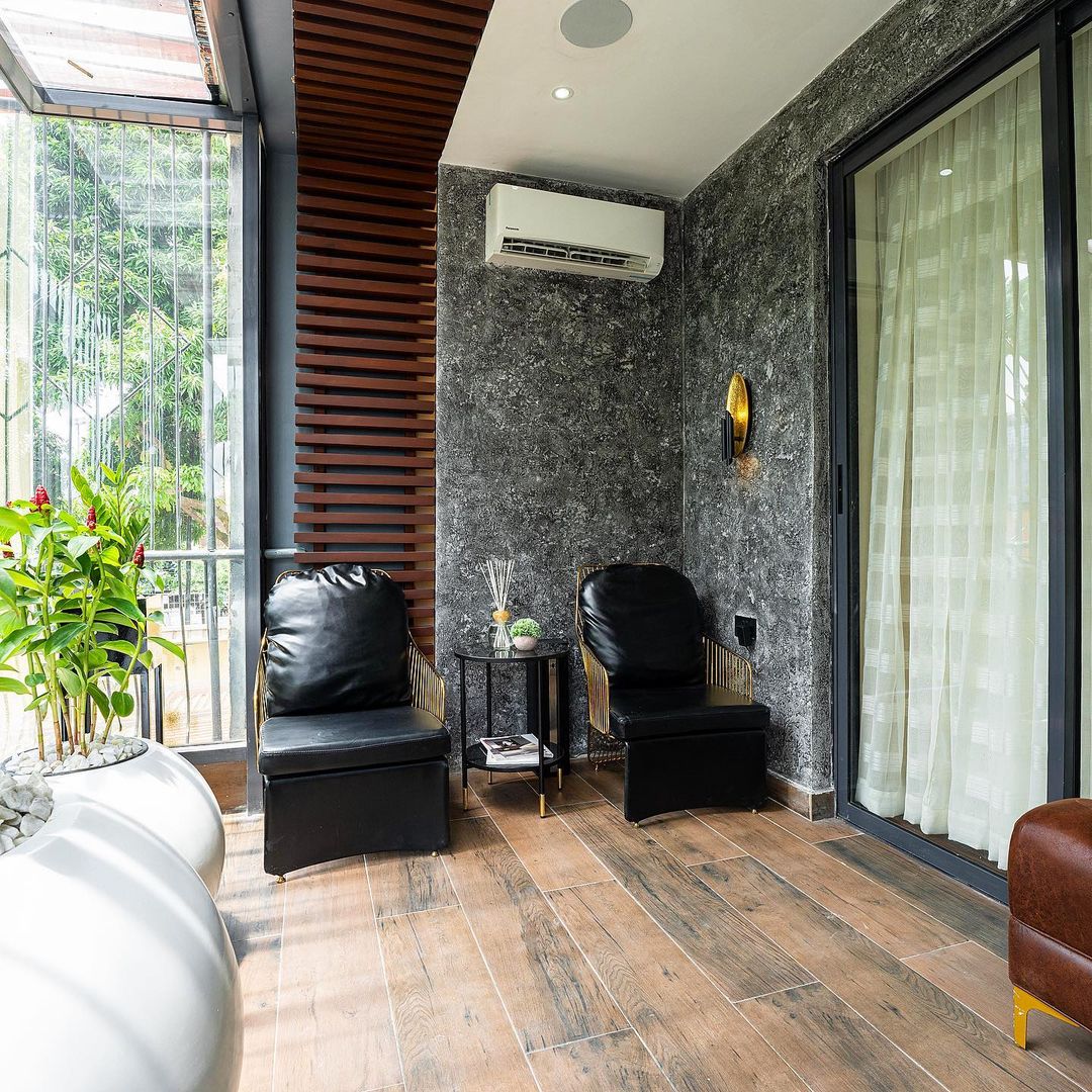 老阳台改当代半户外休闲区丨尼日利亚丨Teal Harmony-21