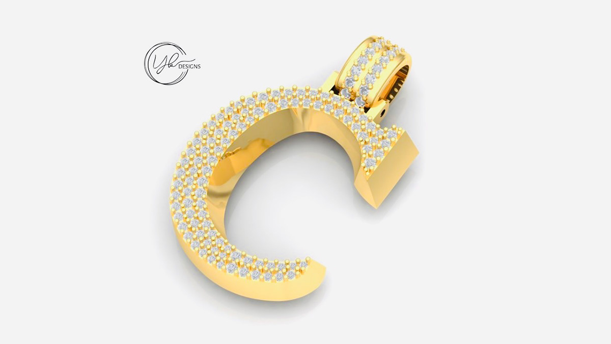 Alphabets pendant cad designs-2