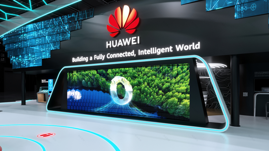 华为智能世界主题展览展位设计-13