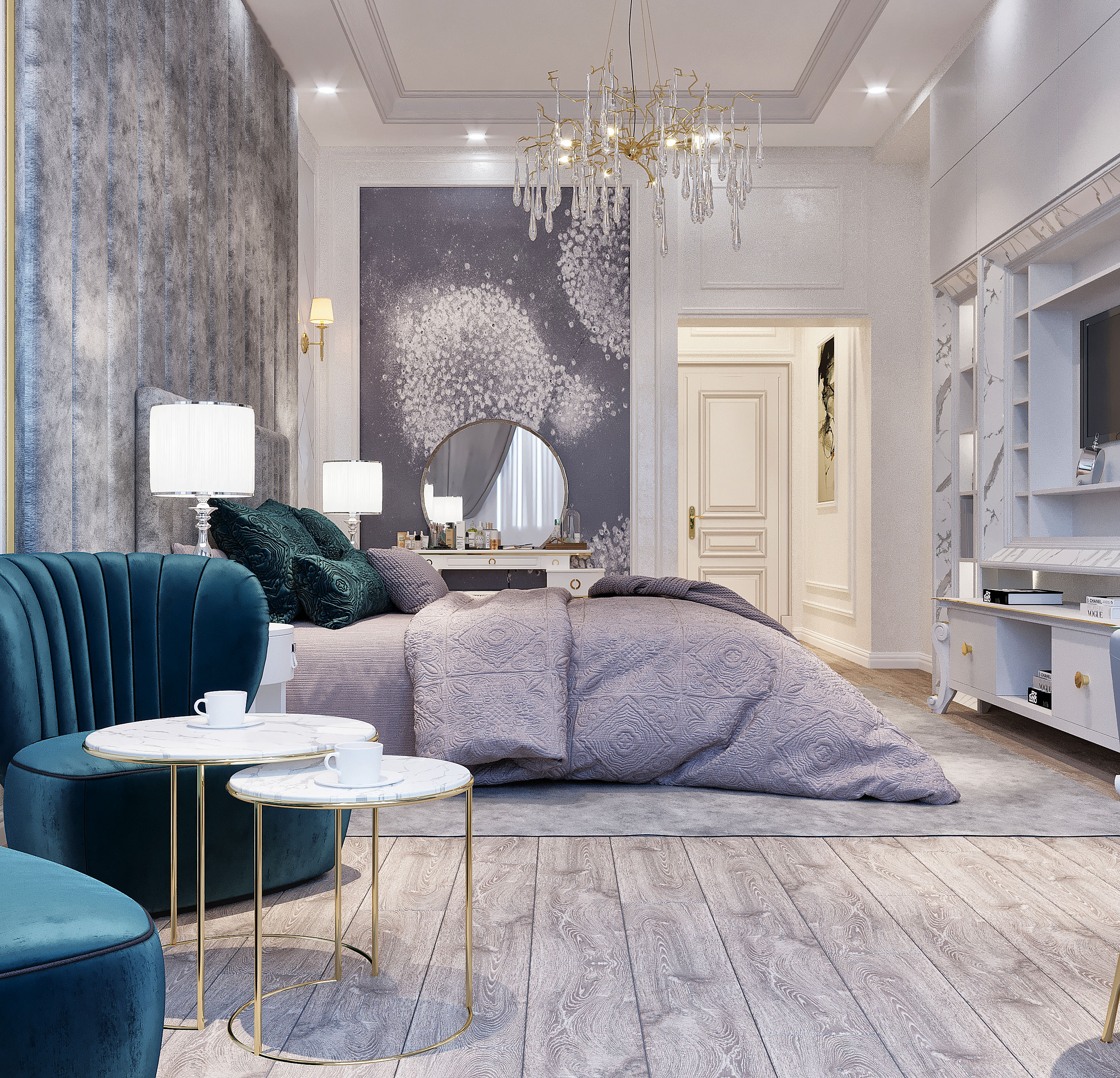 Master Bedroom, Bathroom and Gardirob design-5