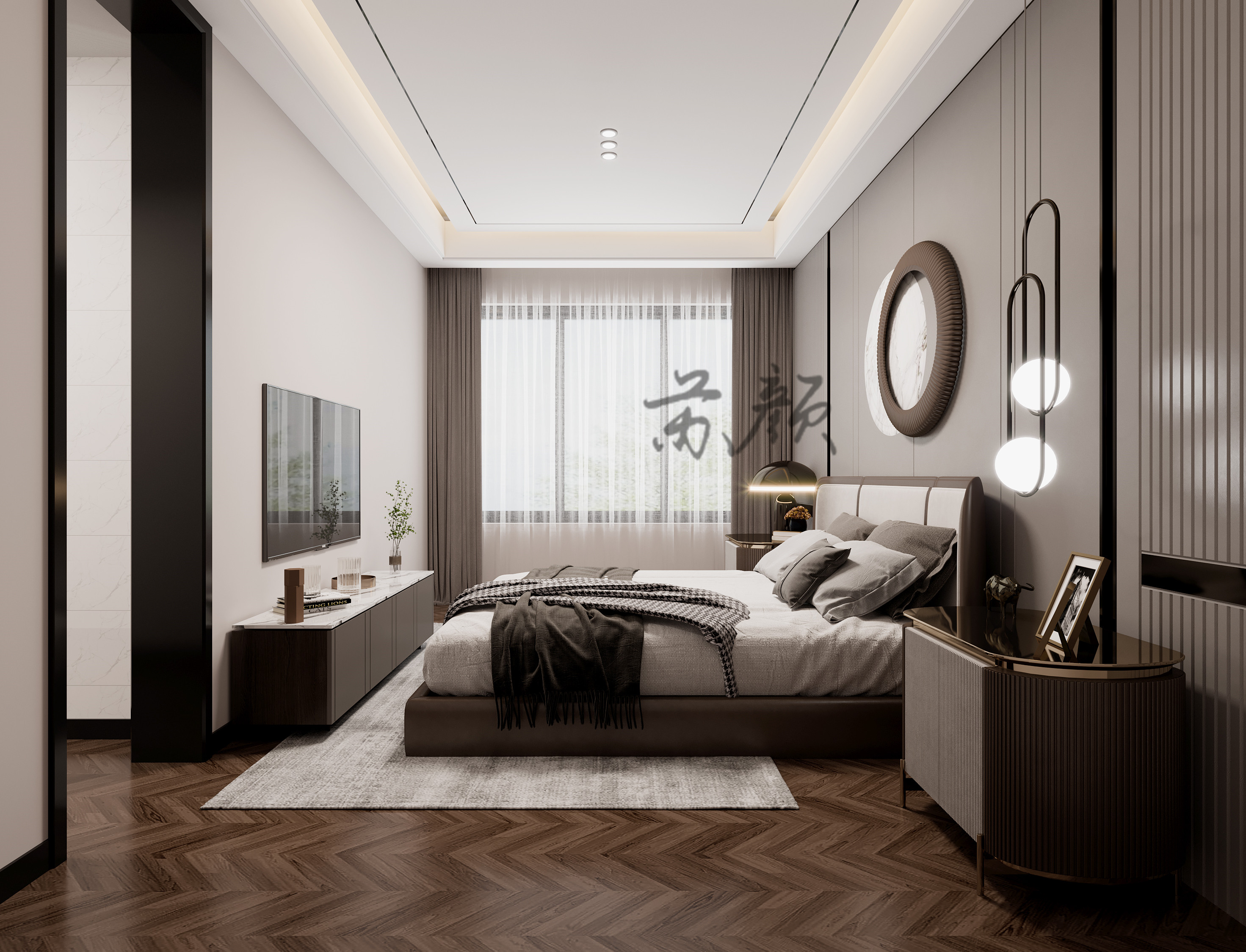 黑白灰客餐厅 大气高级又稳重-2