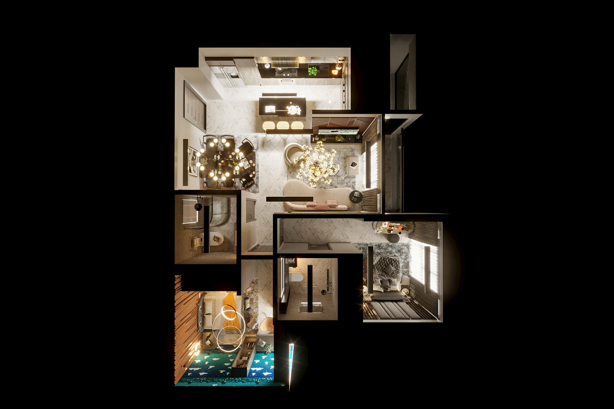 3D Interior Apartment Modern 2022-29