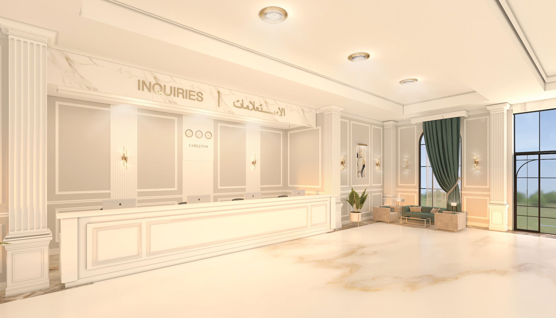 Hotel Reseption In The New Classic Style-10