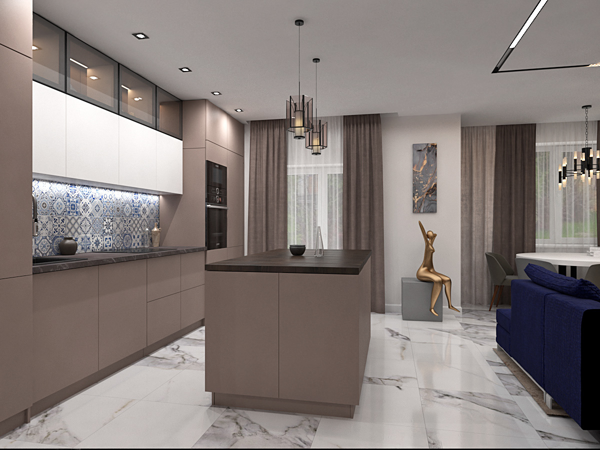 Кухня-столовая-гостиная. Таунхауз. 1-й этаж-5