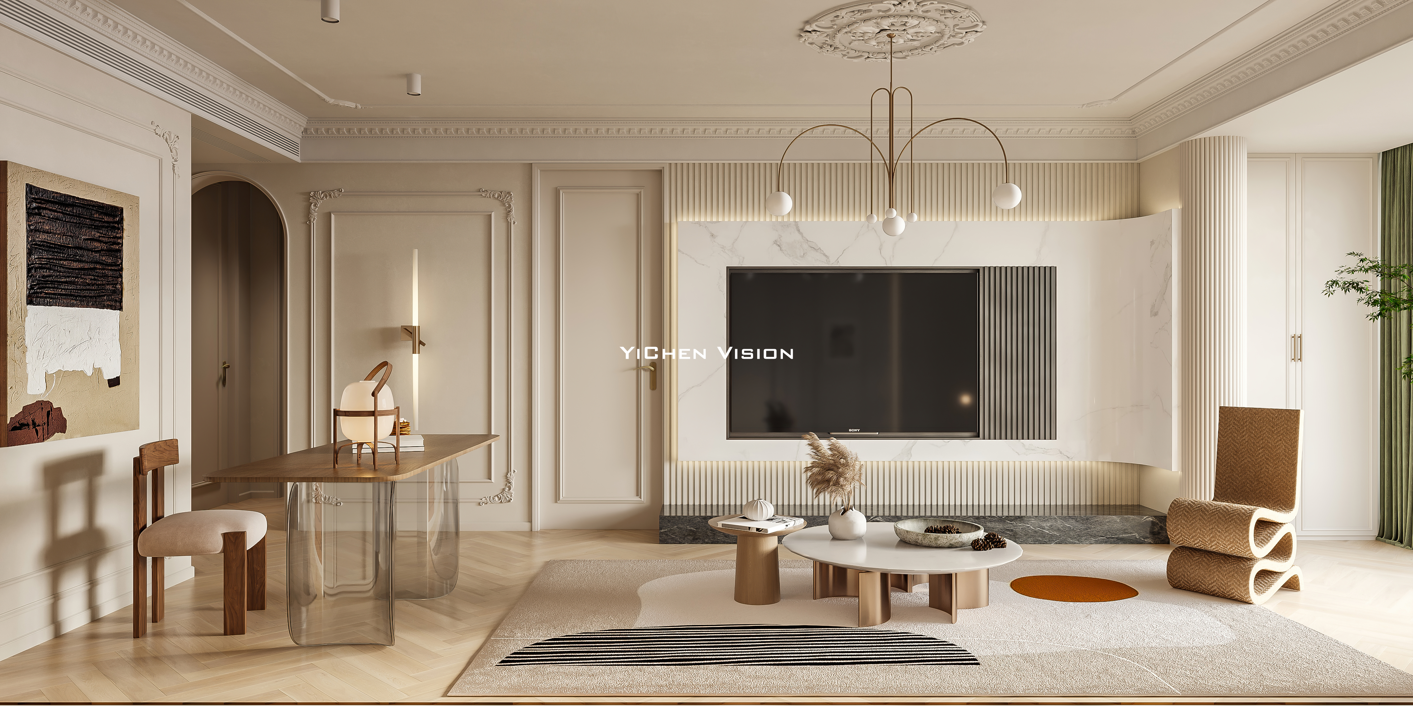 奶色法式家装丨屹尘视觉设计-3