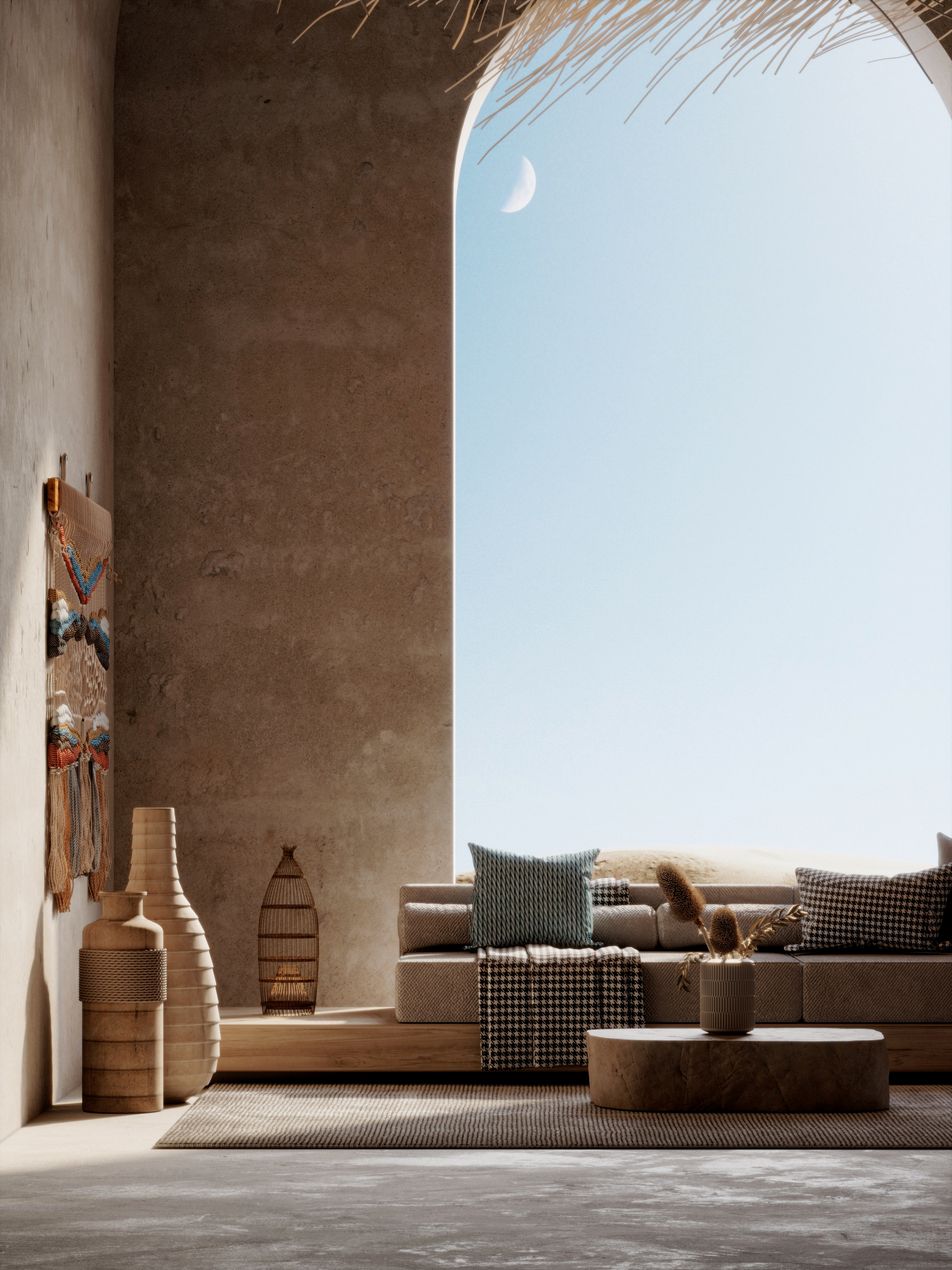 客厅与侘寂风内饰丨沙特阿拉伯-12