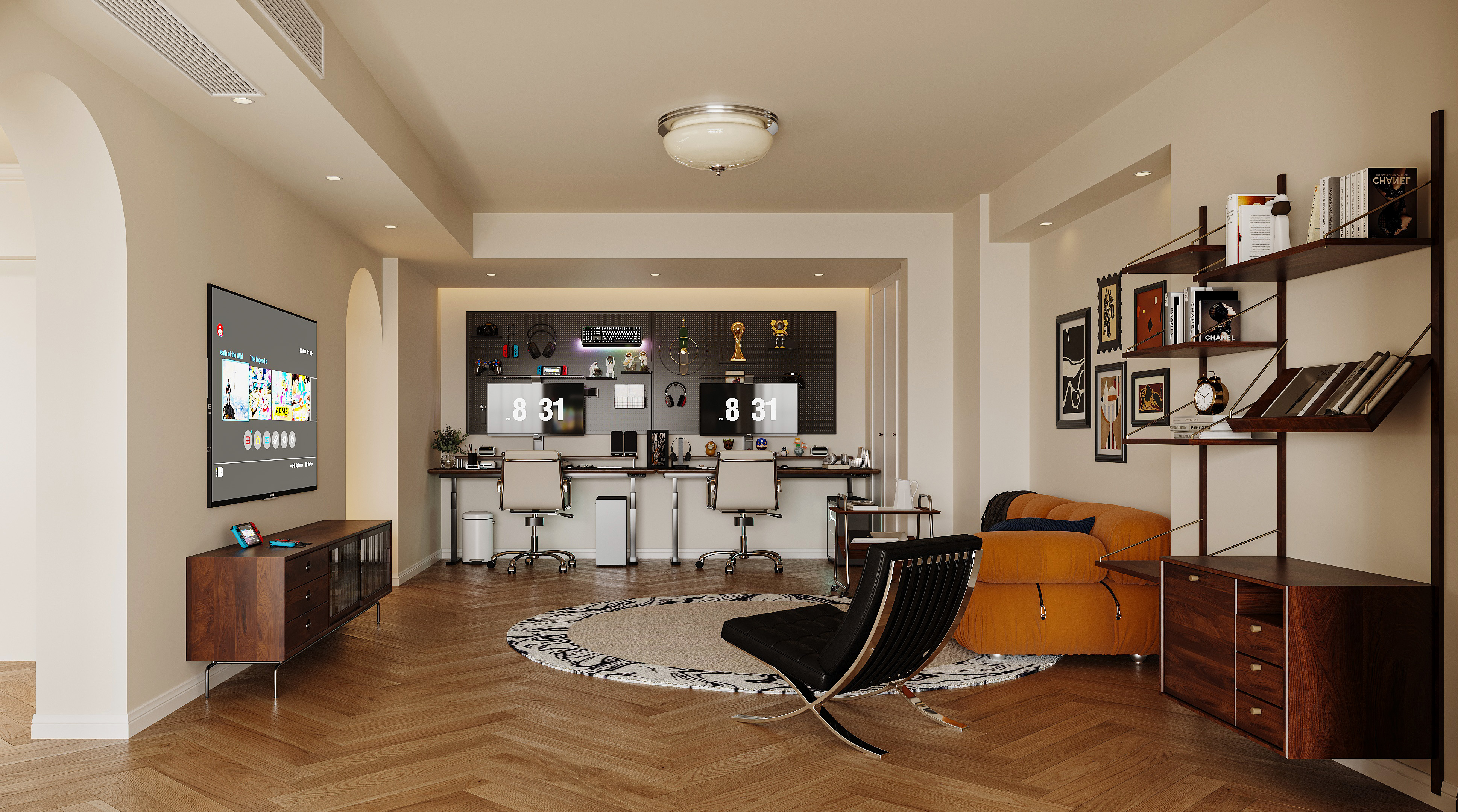 法式挑空别墅-21