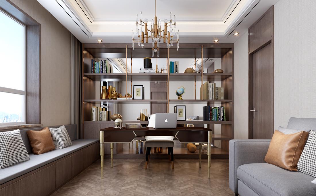 现代轻奢书房设计案例解析-0