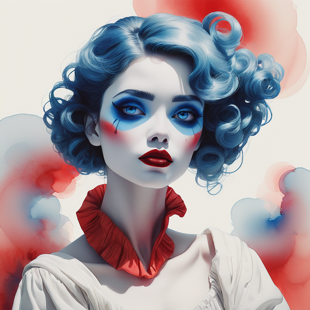 一个女人皮埃罗人工智能艺术丨Öskar Design Öskar-13