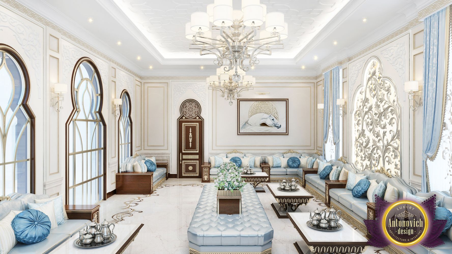 阿布扎比豪华别墅 | 安东诺维奇打造阿拉伯风格女性客厅-2