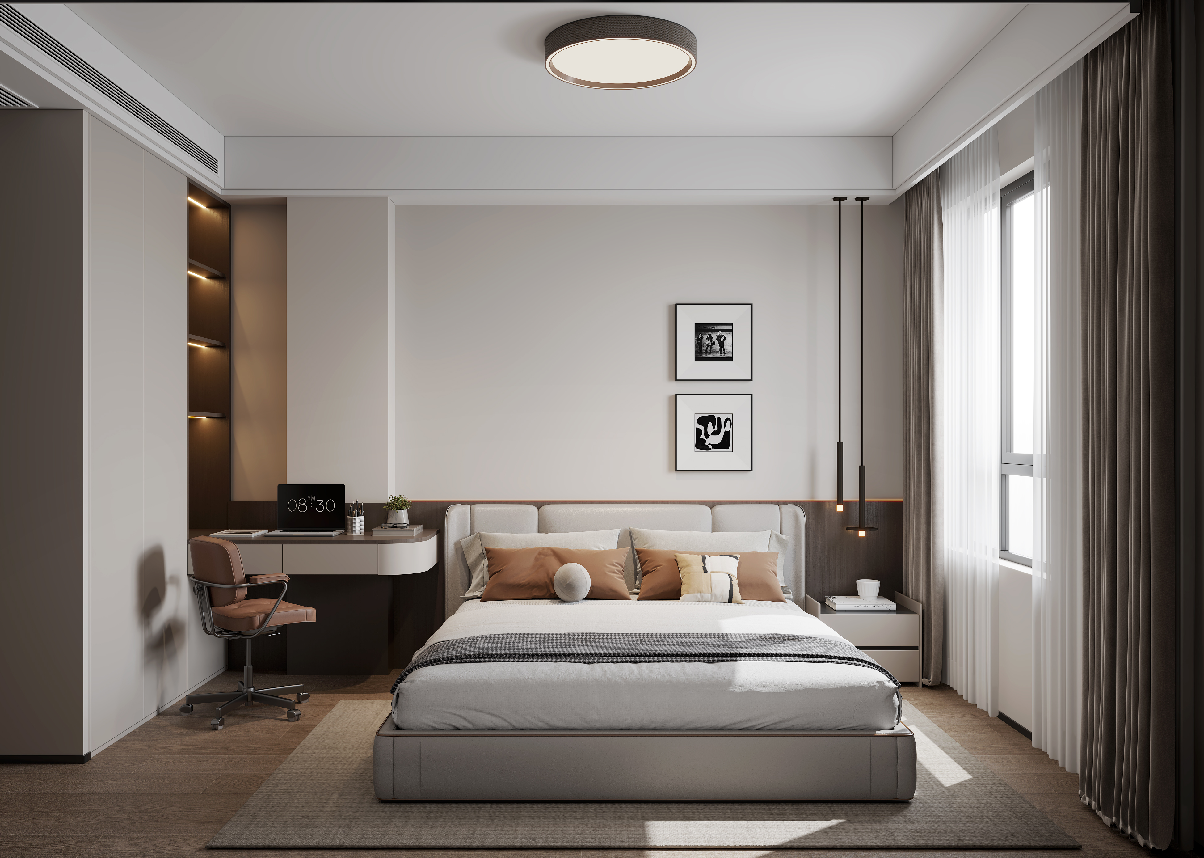 意式轻奢现代黑白灰风格家居设计-7