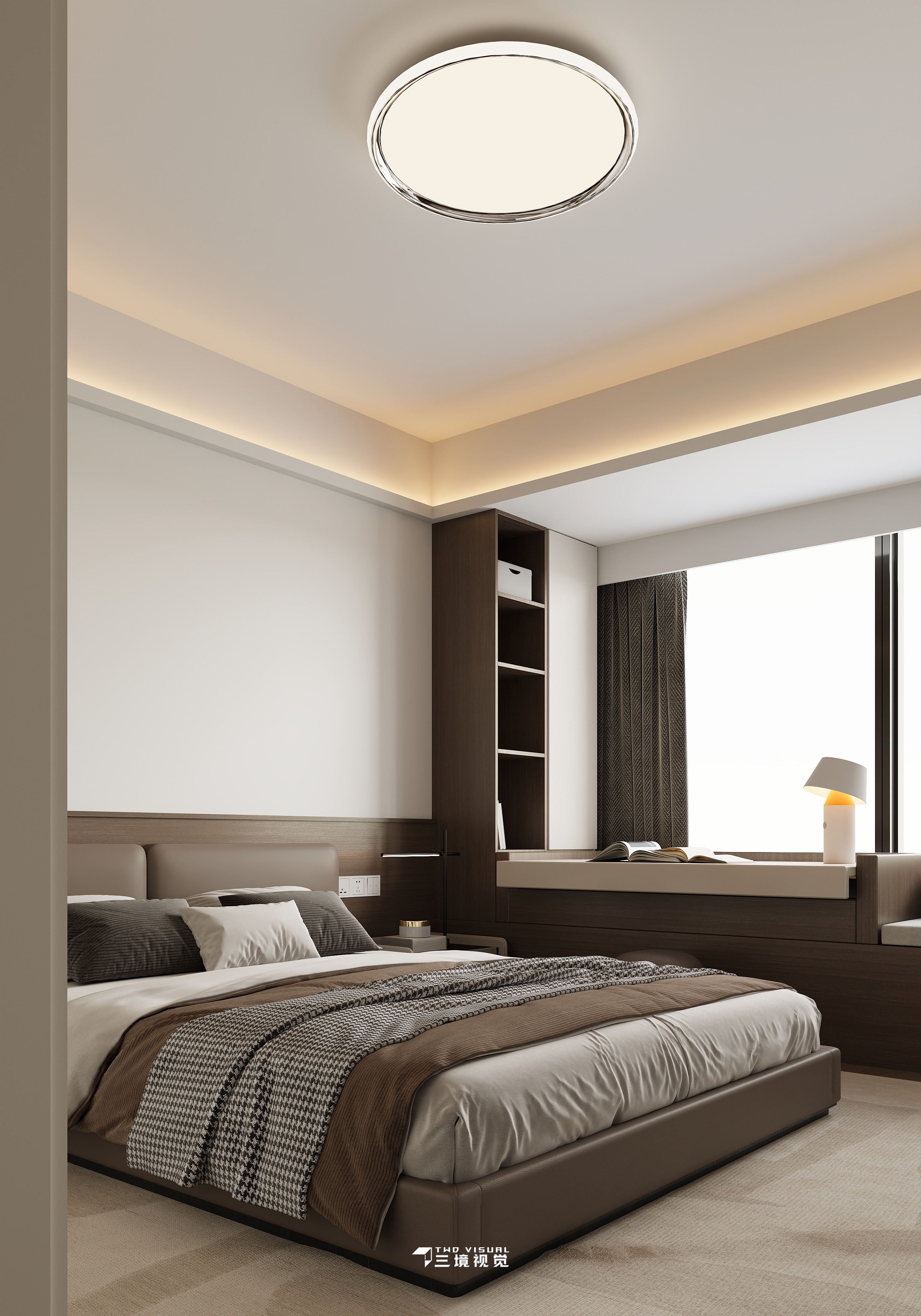 住宅-现代客厅卧室小户型设计-7