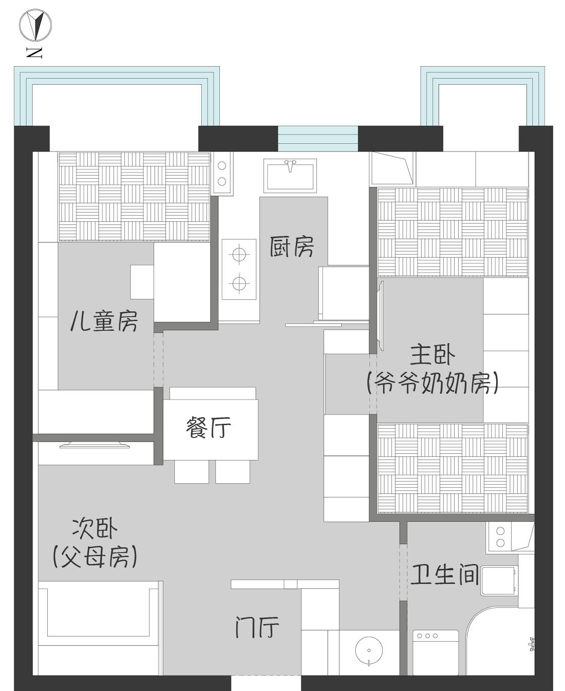 50 平学区房逆天改造，一居变三居的秘诀-7