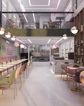 Design a cafe in Saudi Arabia