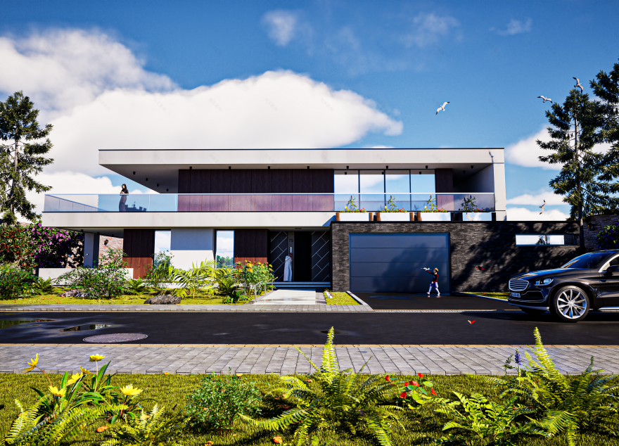 Modern Villa – Exterior & Landscape Visualization-4