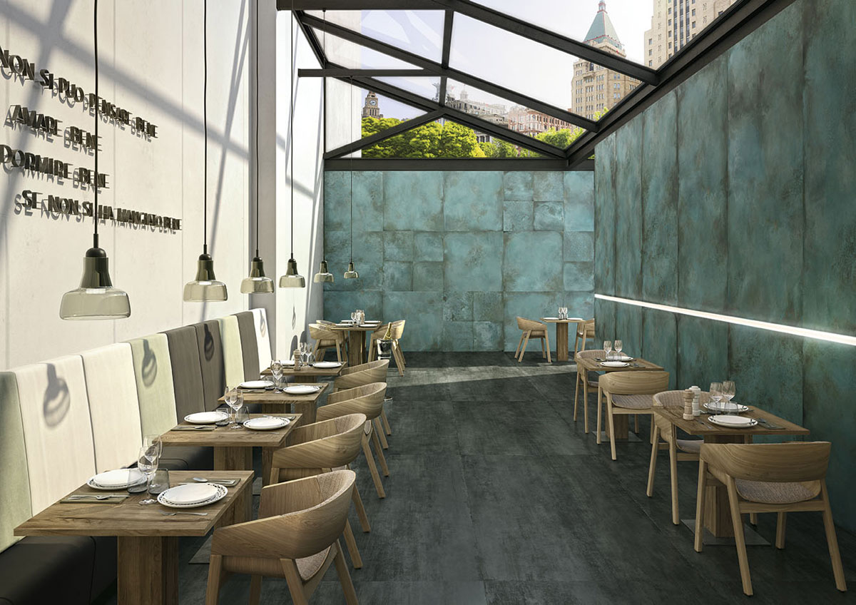 金属效果瓷砖打造现代城市空间-0