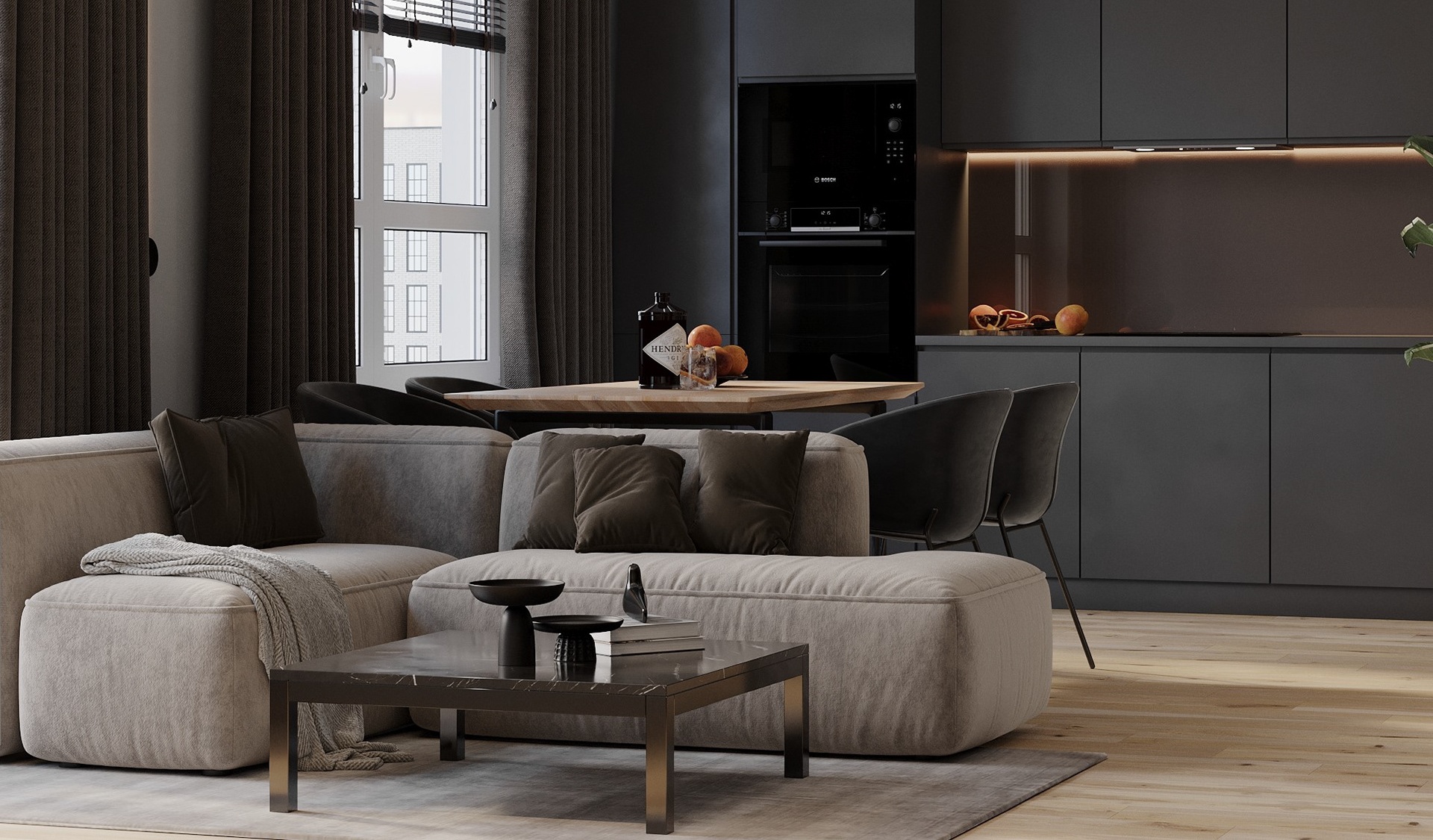 深色系空间设计 精致格局，不同凡响                     -0