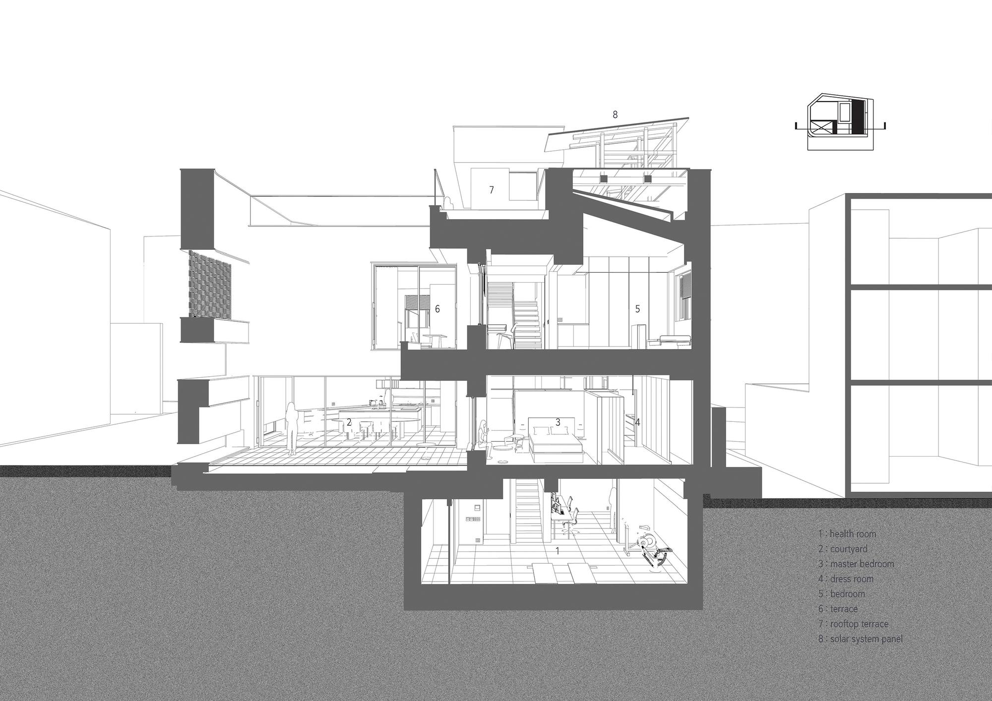 板桥两庭院住宅丨韩国城南市丨June Architects-36
