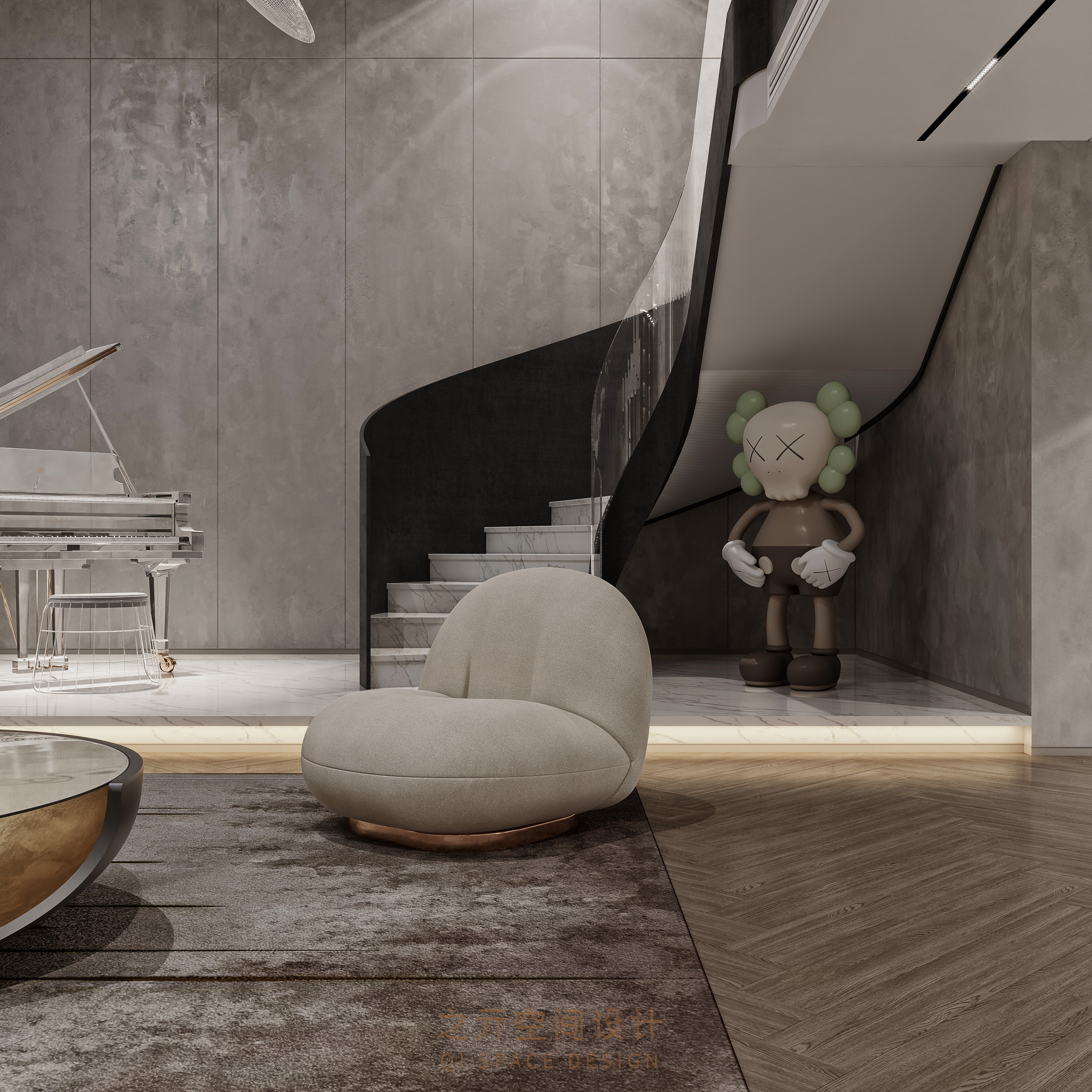 亓作 | 梦幻空灵的天空之城  650㎡现代极简风格                     -6