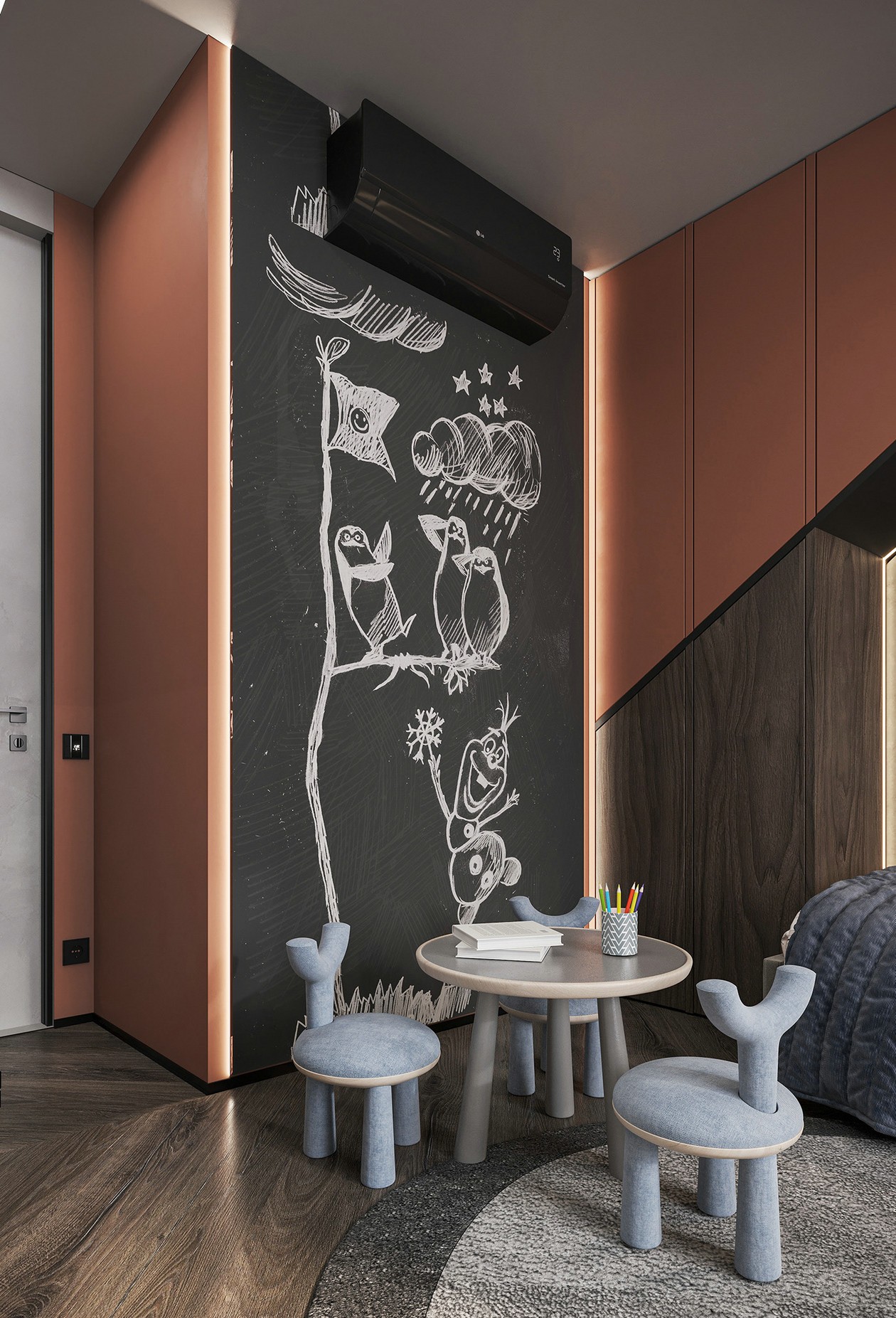 90㎡高级黑室内设计-16