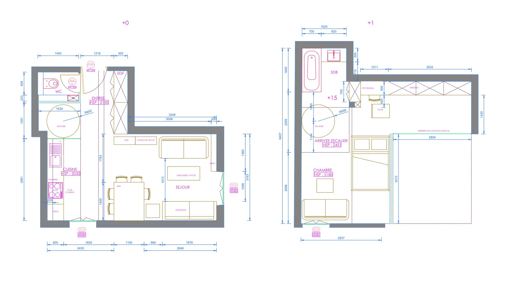 巴黎 50 平米极简双层公寓,蓝色调搭配惊艳设计-15