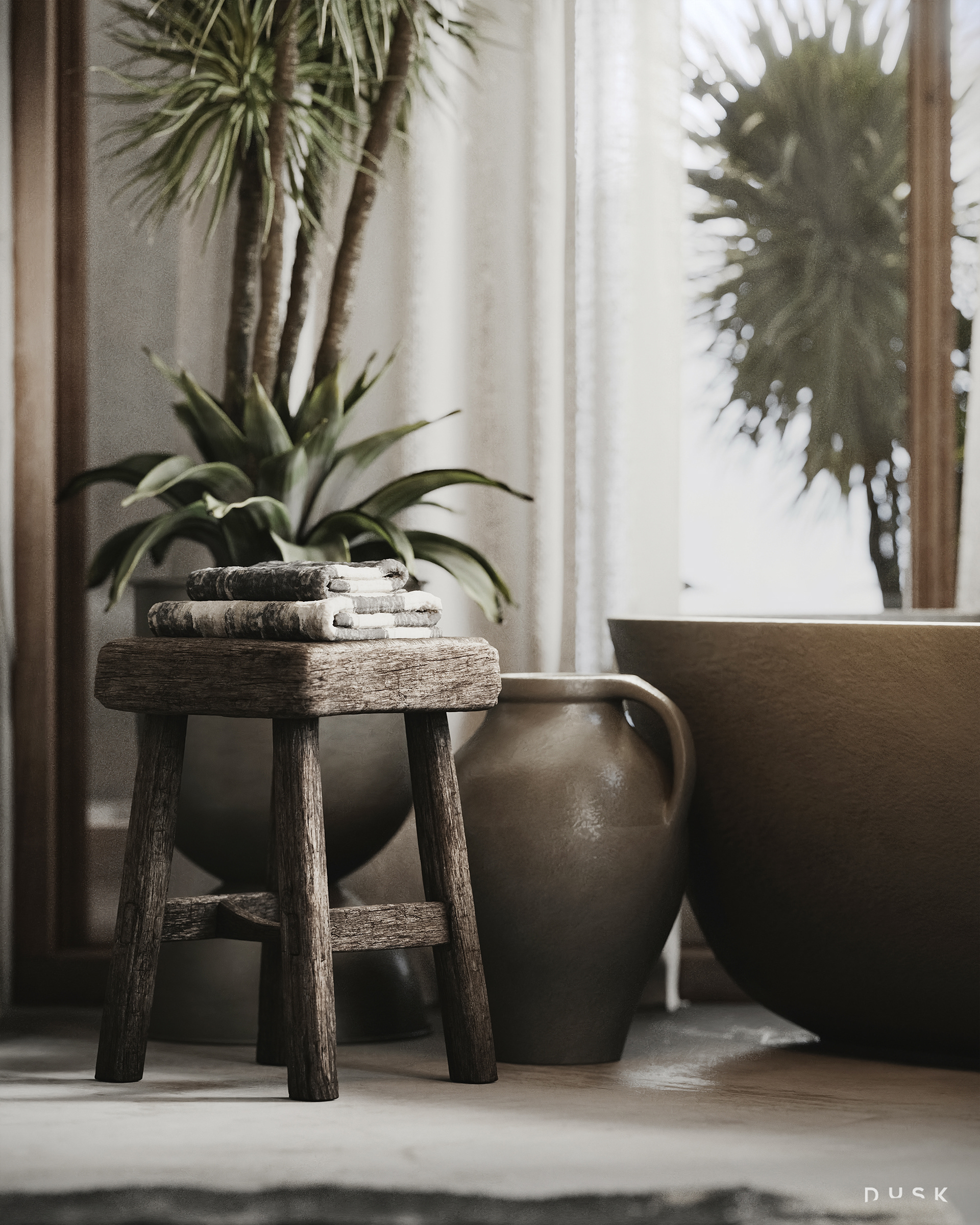 侘寂风卧室·巴厘岛别墅丨印度丨Dusk Architecture Studio-19