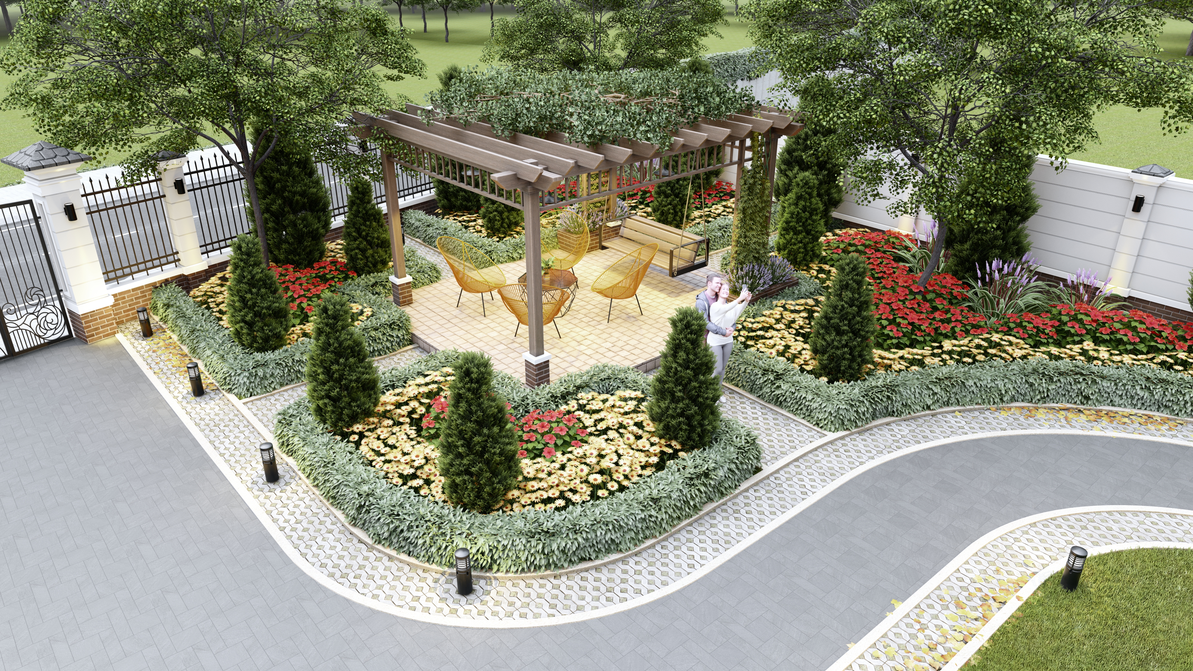 NHÀ VƯỜN NGHỈ DƯỞNG 14X21 - PHONG CÁCH VILLA KIỂU MĨ-5