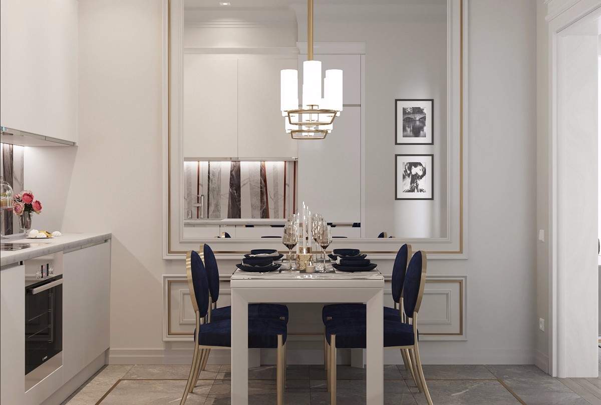 圣彼得堡现代风住宅 精简点评 | 大理石与金属的完美融合-4