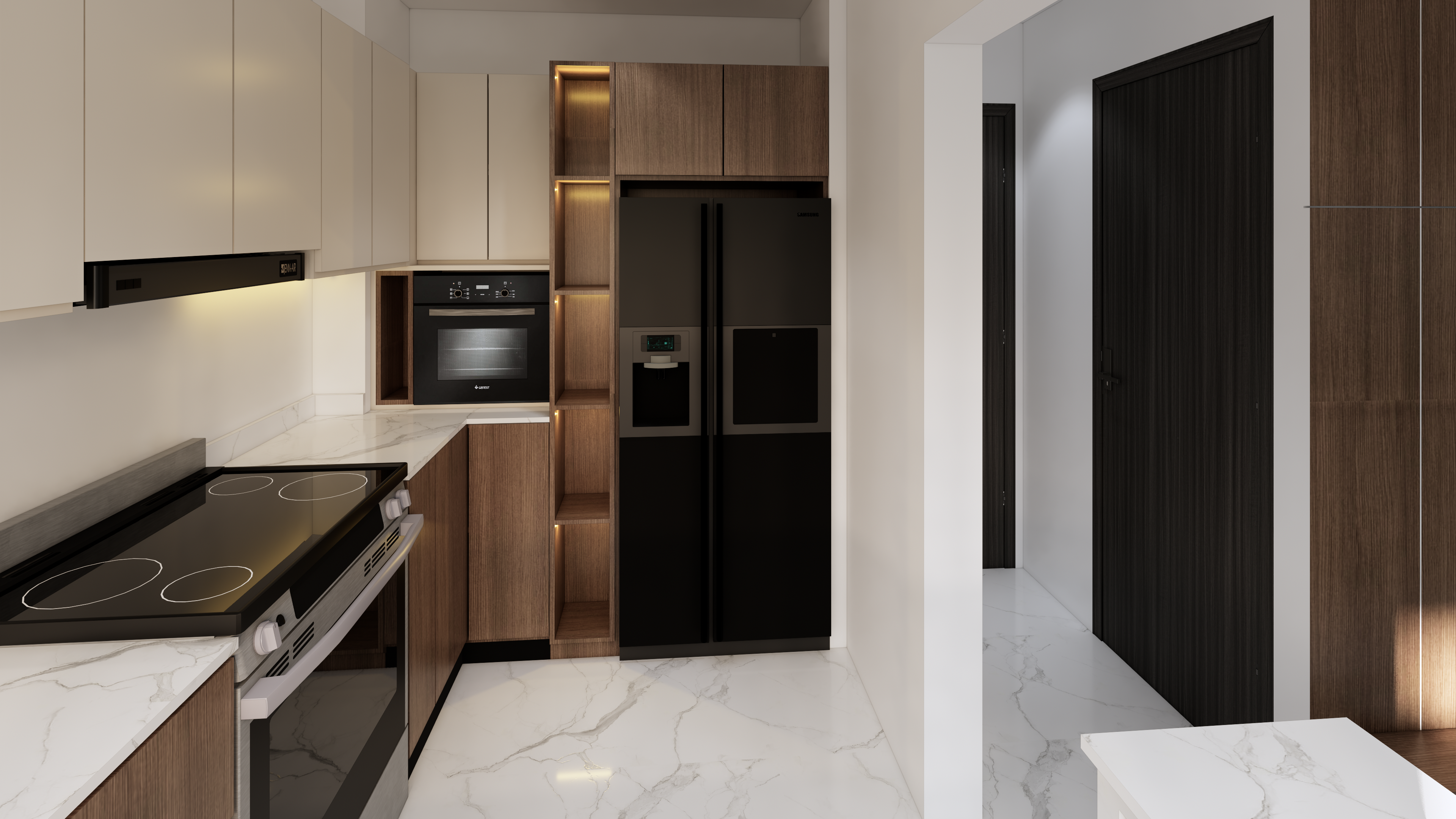 تصميم مطبخ مودرن حسب مواصفات الموضحه من العميل-4