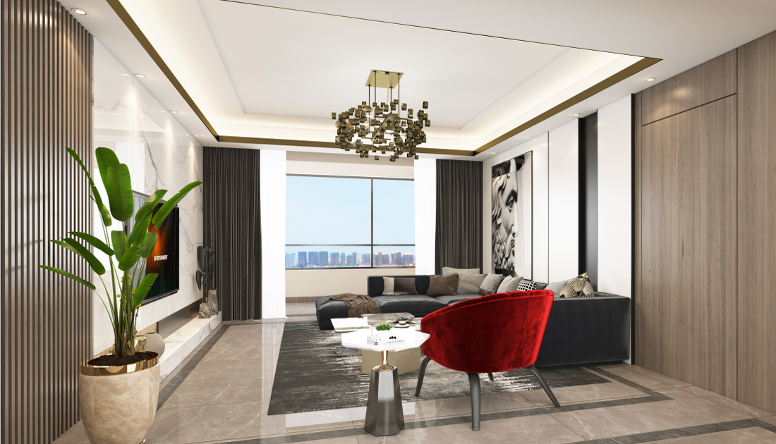 济南君御世家 160 平现代简约空间设计-10