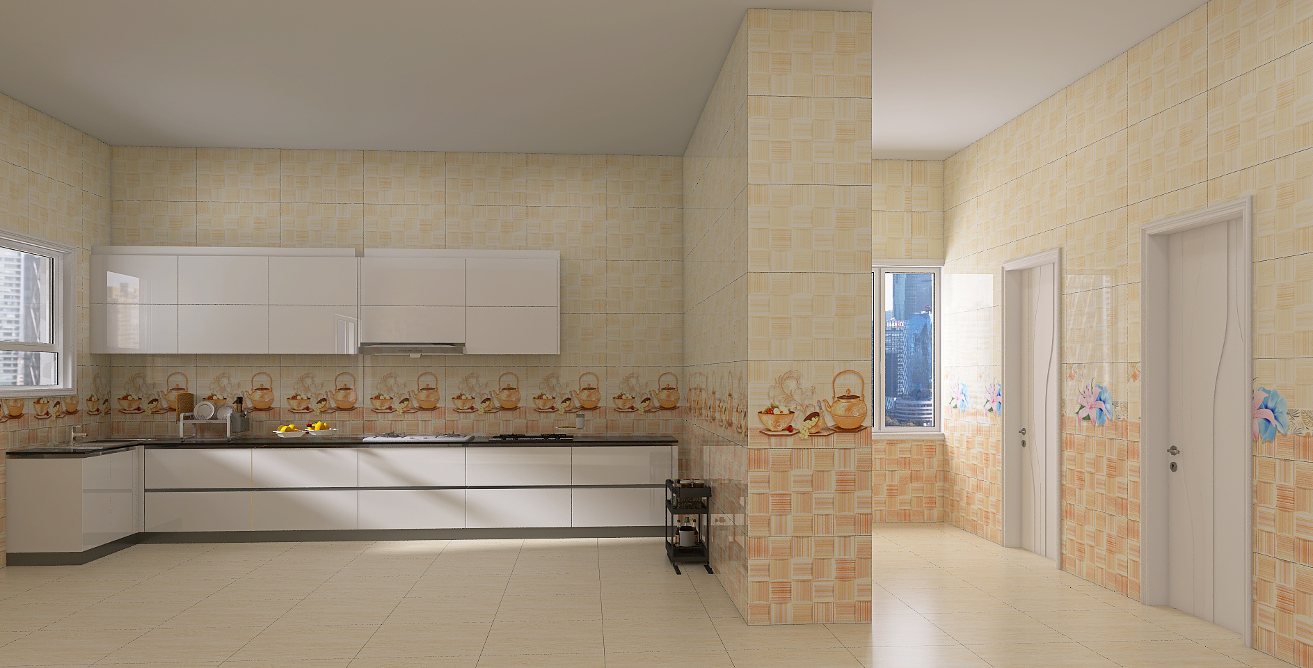 Bathroom and kitchen Interior Design With Decor Tiles-7