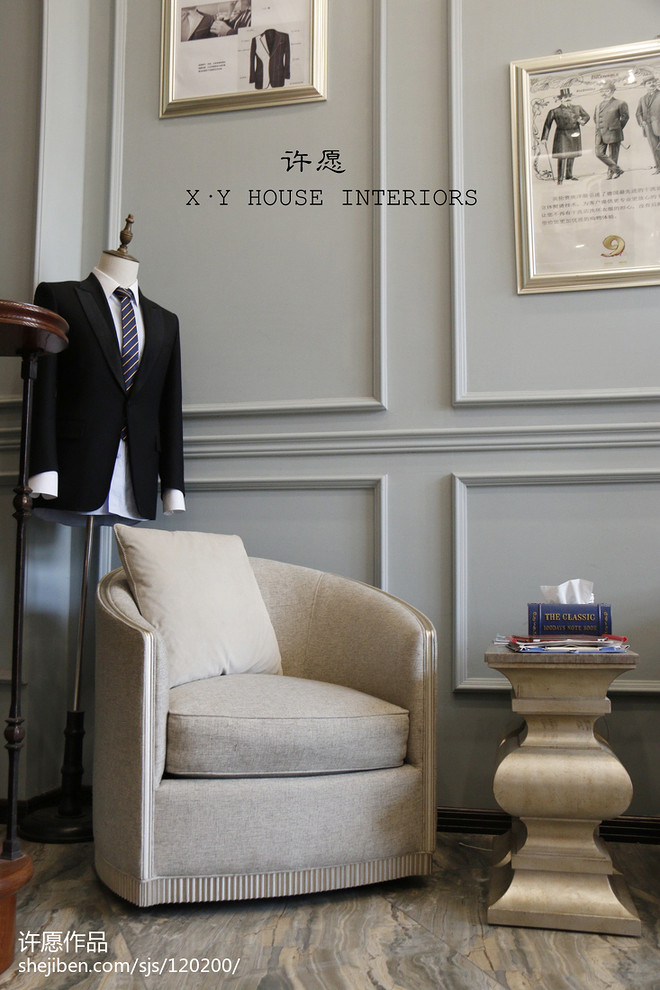 40万元商业展示90平米装修案例·效果图  英伦贵族绅士空间-14