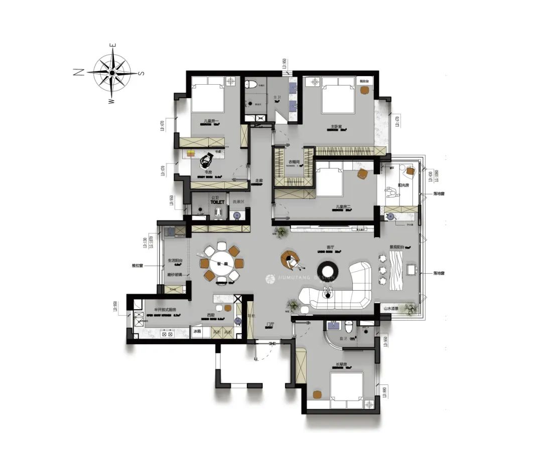 韩东府现代轻奢风家居设计丨九木堂设计-5