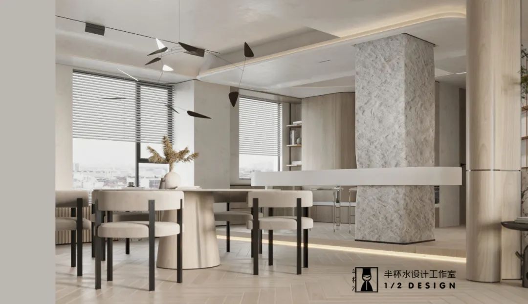 宁波融创慈澜府法式极简风室内设计丨中国宁波丨半杯水设计工作室-43