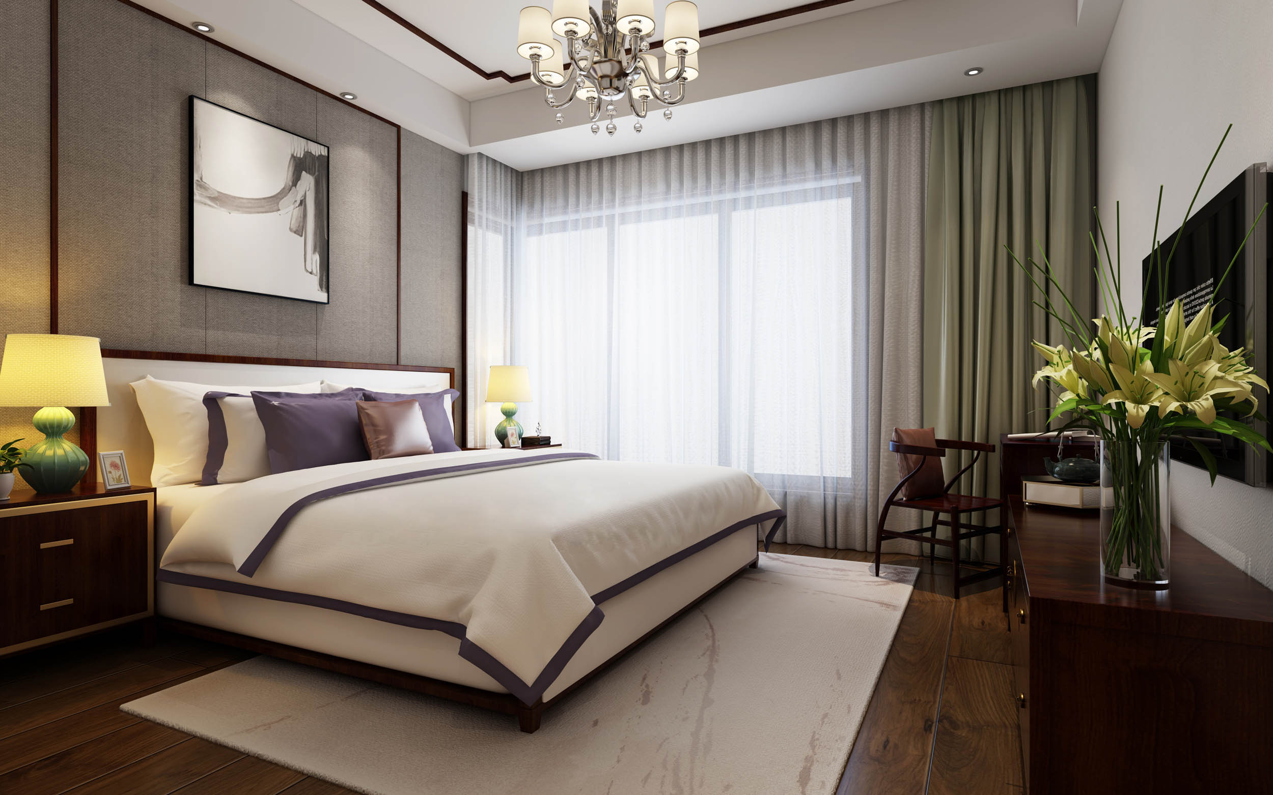 新中式 中式古典 奢华家装别墅样板房-17-14