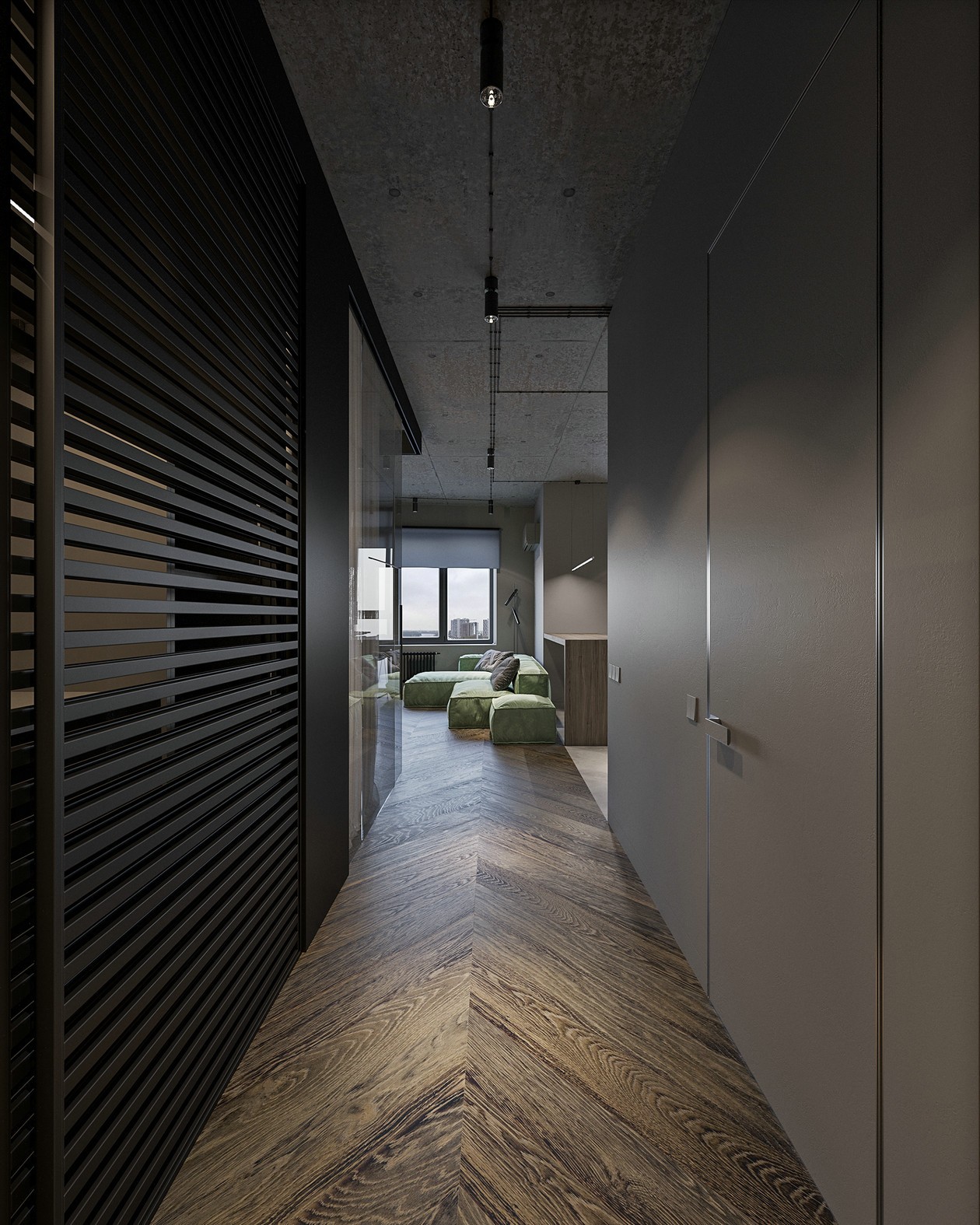 绿色+灰色空间设计 舒适又自然 温柔而绮丽-2