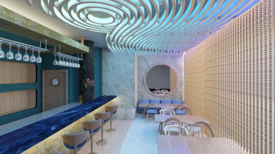 西班牙马德里四季酒店美食广场海鲜餐厅设计-20