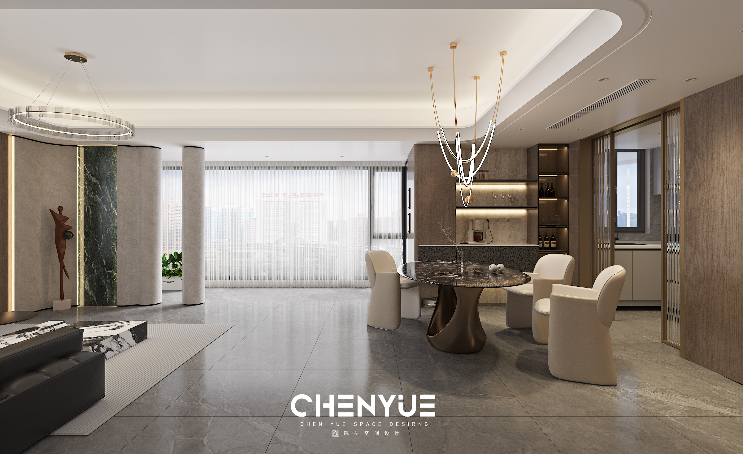 万科星耀天府 160㎡ 现代轻奢丨陈岳-8